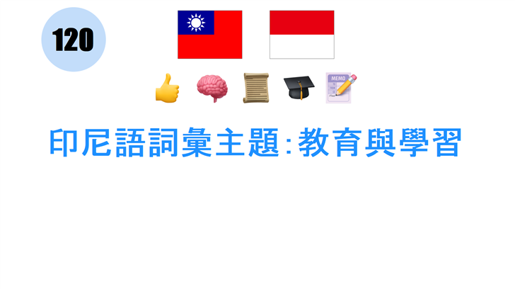 印尼語詞彙主題：教育與學習